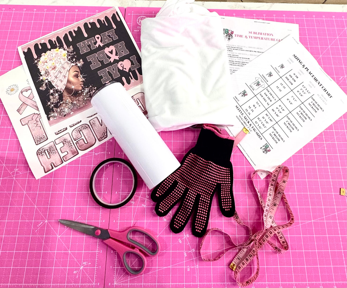 Sublimation Starter Kit For Beginners (Breast Cancer Awareness Edition)