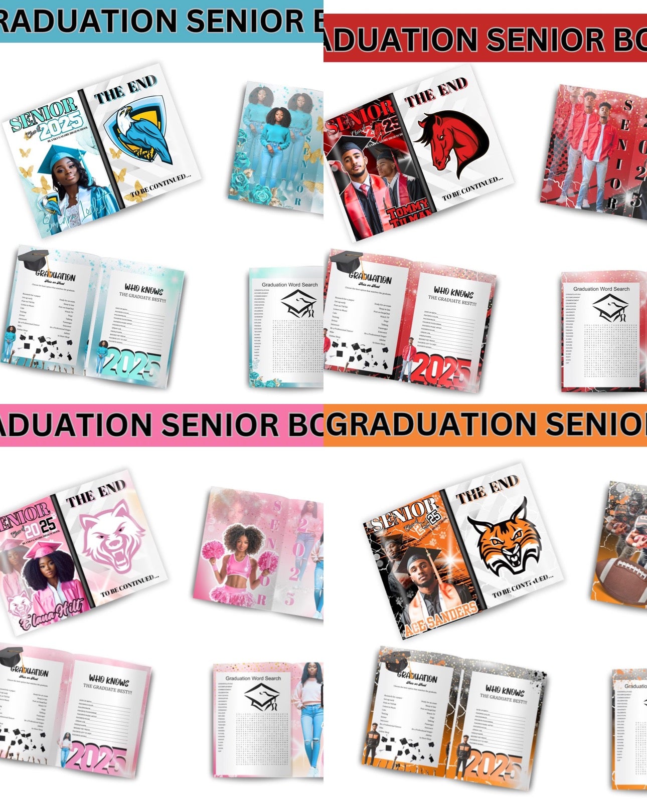 Grad Senior Booklet 4 Pc Editable Design Bundle