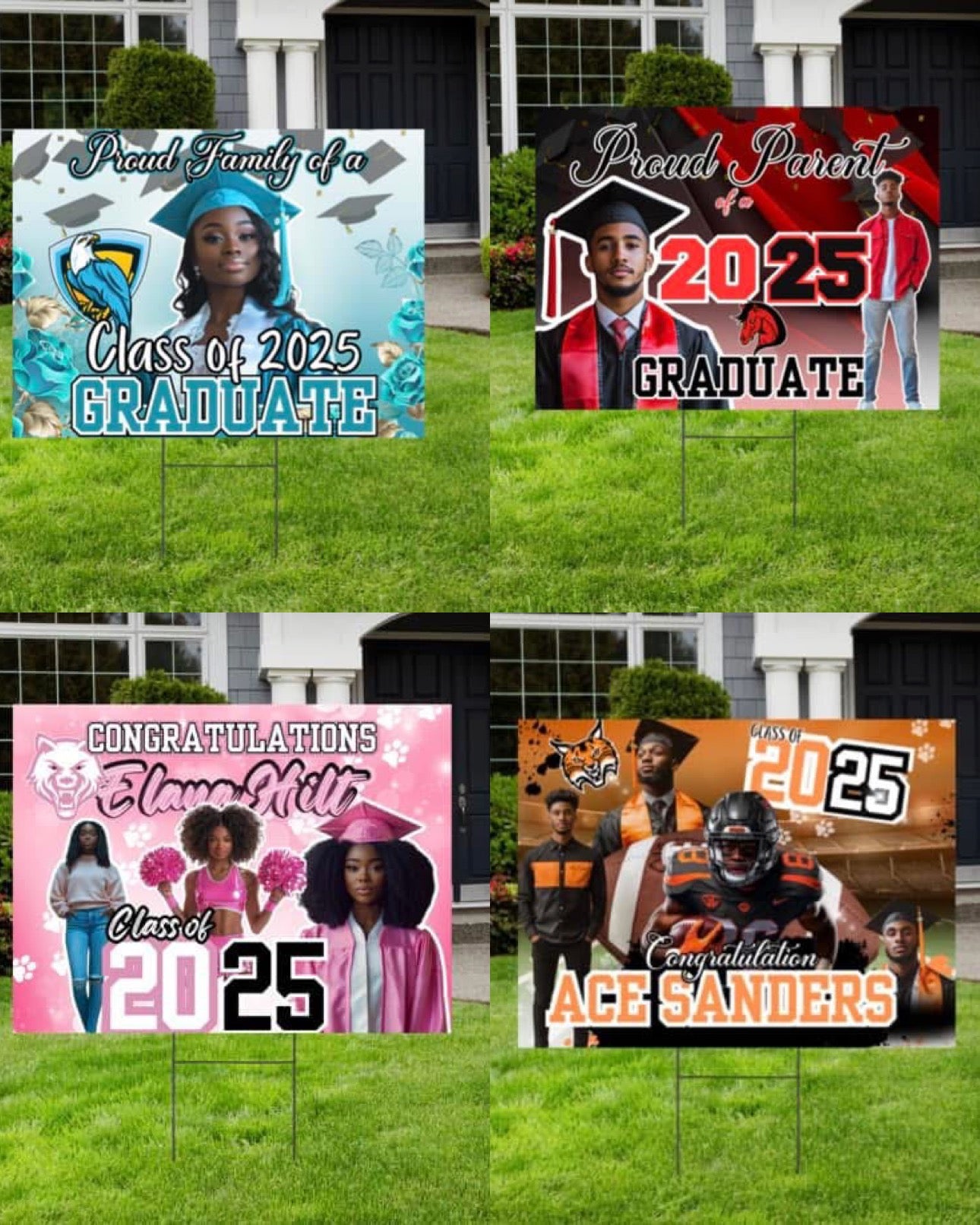 4 pc GRAD YARD SIGN EDITABLE DESIGNS