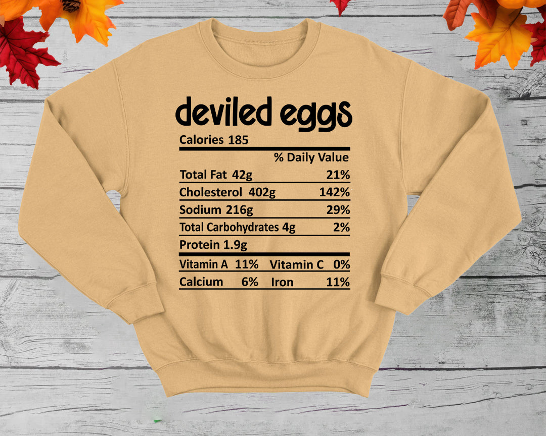 Deviled Eggs - Thanksgiving Nutrition Label/ DTF Transfer 10” width