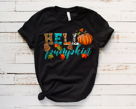 Hello Pumpkin / DTF Transfer 10” width (E4)