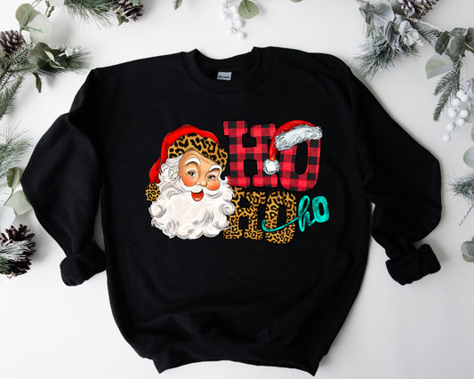 HO HO HO SANTA FACE / DTF Transfer 10” width (E12)