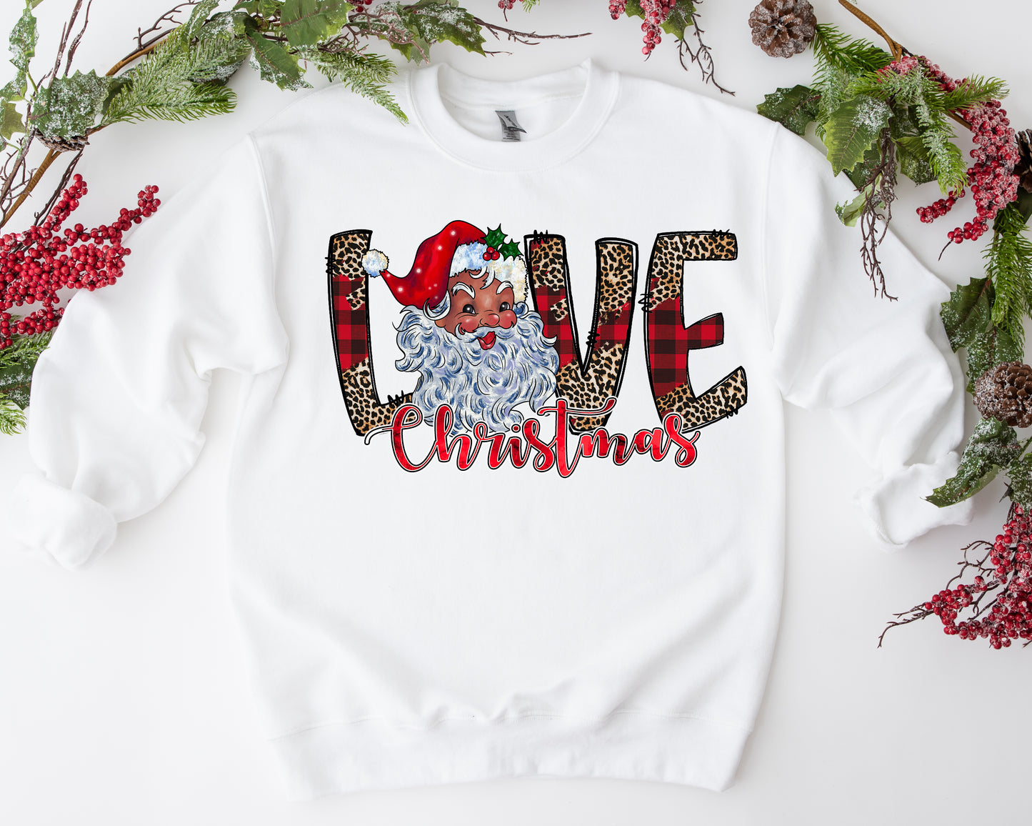 Love Christmas (Santa Face) / DTF Transfer 10” width(C28)