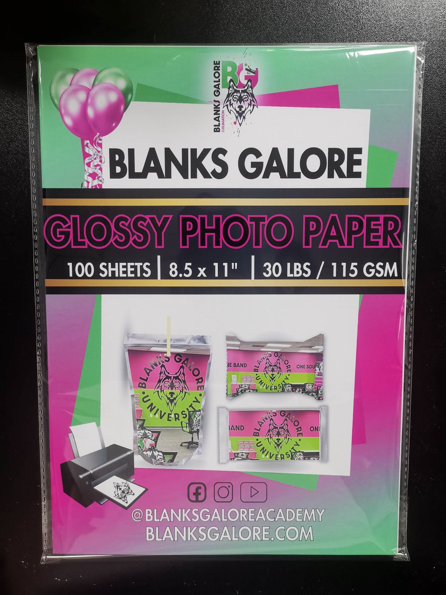 BG Glossy Inkjet Photo Paper |  8.5x11 Inches | 100 Sheets (RESTOCK NOV 25)