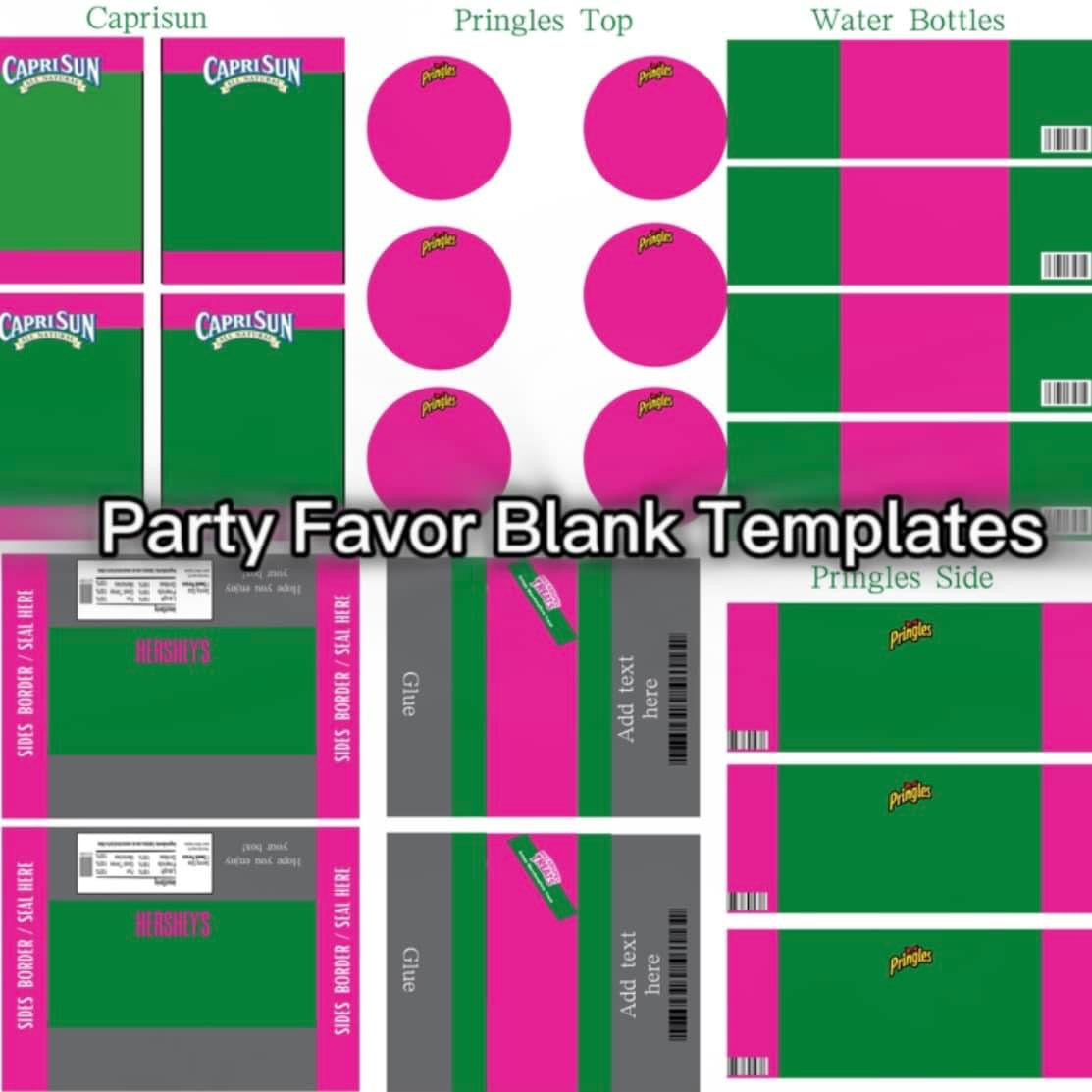 Party Favor Blank Templates