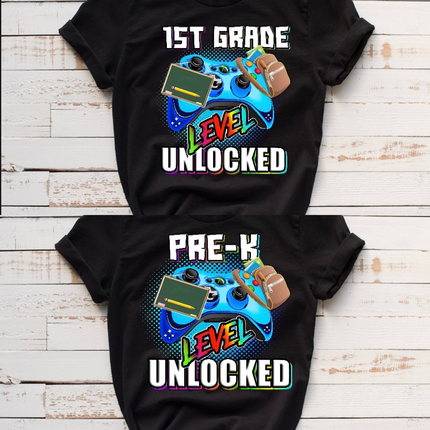 Grade Unlocked PNG designs (pre k - 5th grade / 7 designs total)