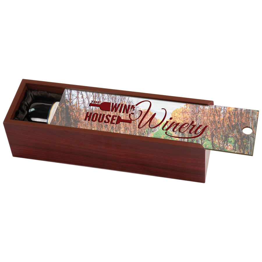 Rosewood Finish Wine Box with Sublimatable Lid